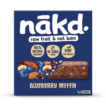 Nakd Blueberry Muffin 4 Raw Fruit & Nut Bars 4 x 35g