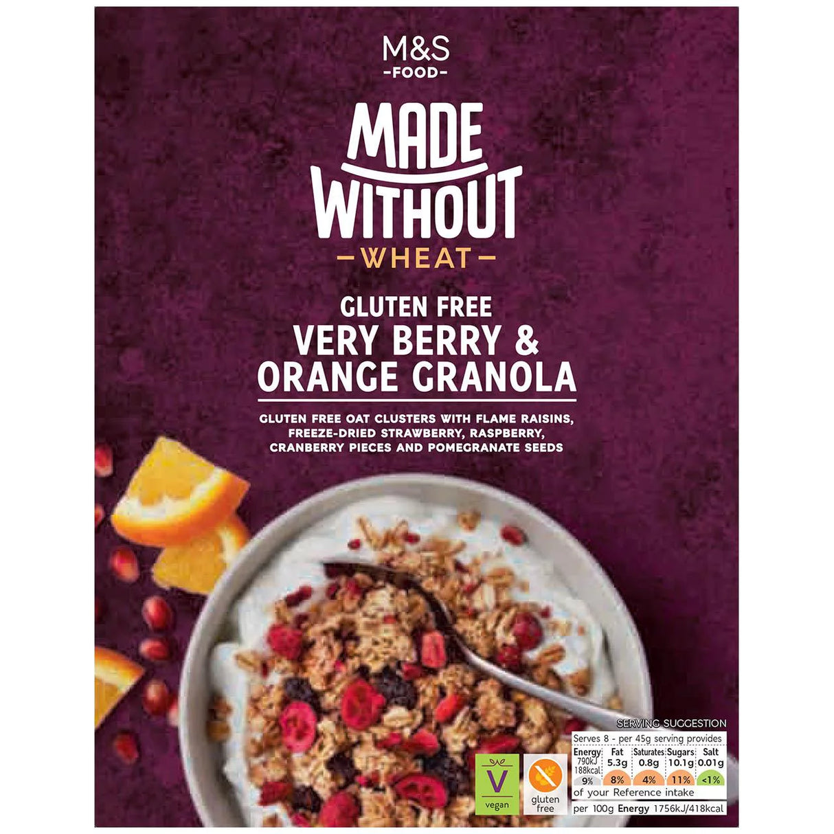 M&S Made Without Very Berry & Orange Granola