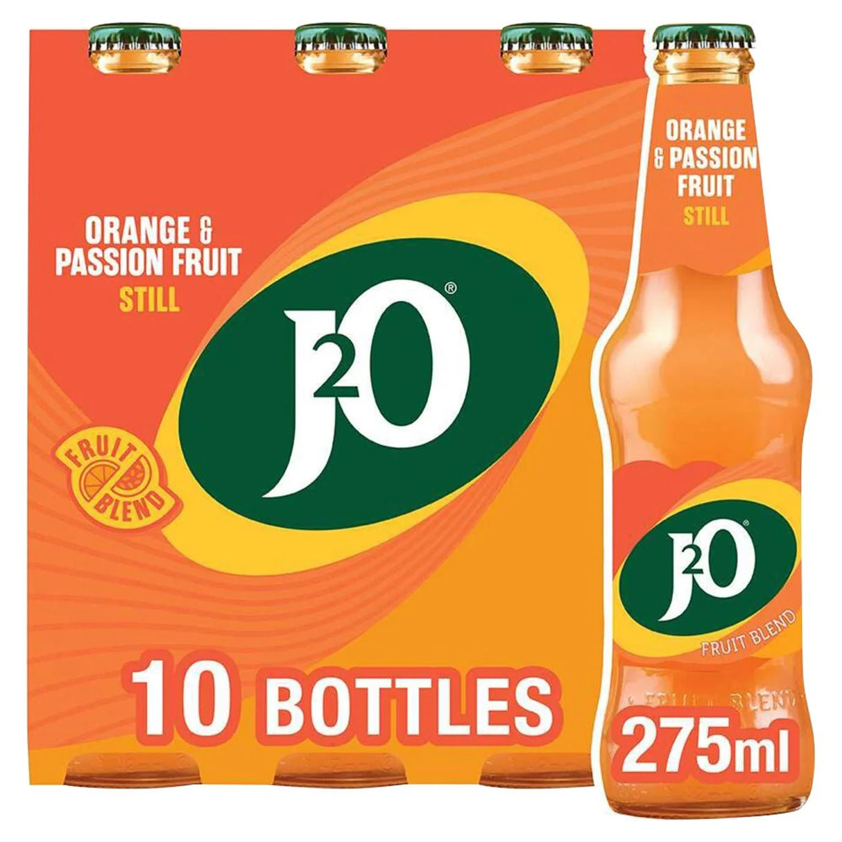J2O Orange & Passion Fruit 10 Bottles x 275ml