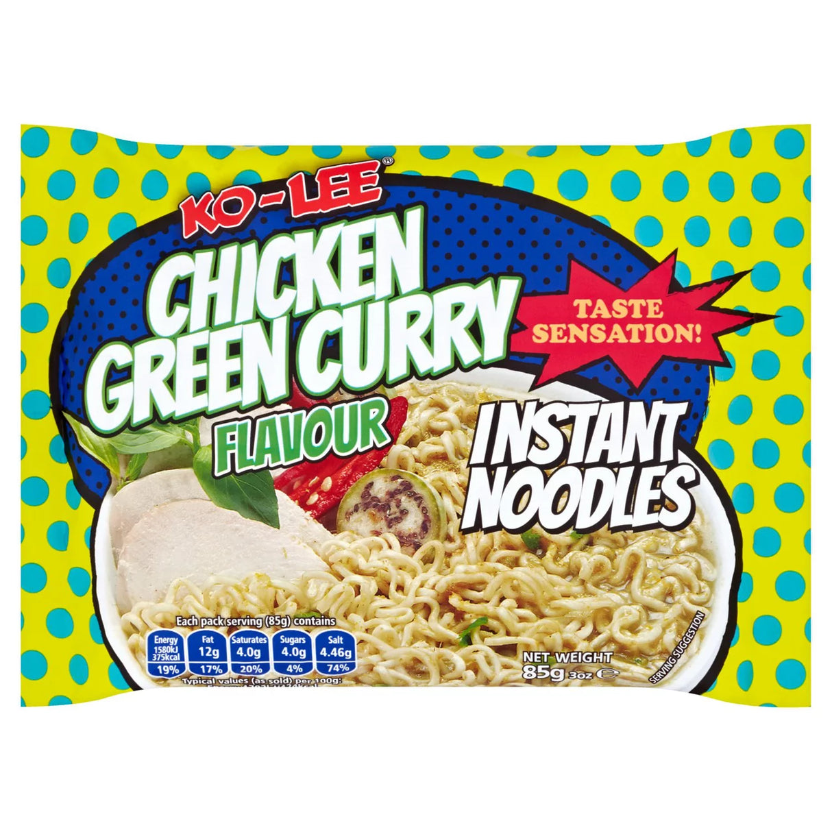 Ko-Lee Taste Sensation Instant Noodle Chicken Green Curry Flavour 85g