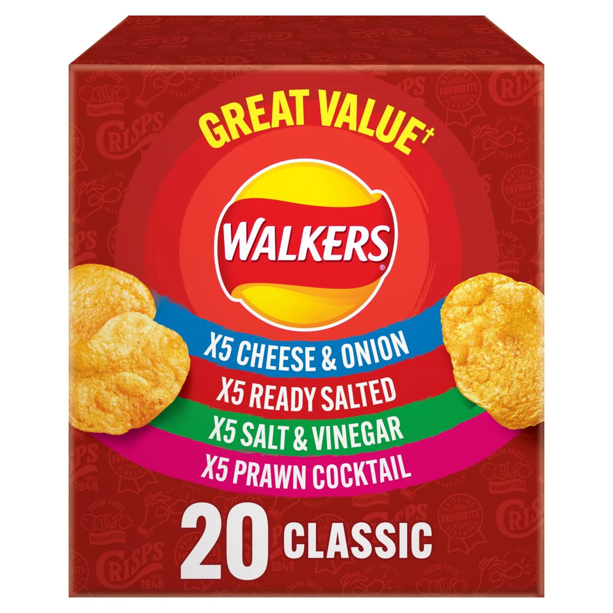 Walkers Classic Variety Multipack Crisps Box 20 x 25g