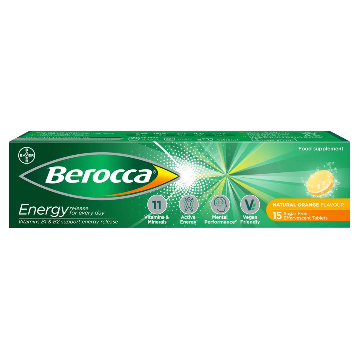 Berocca Orange Energy Vitamin Effervescent Tablets