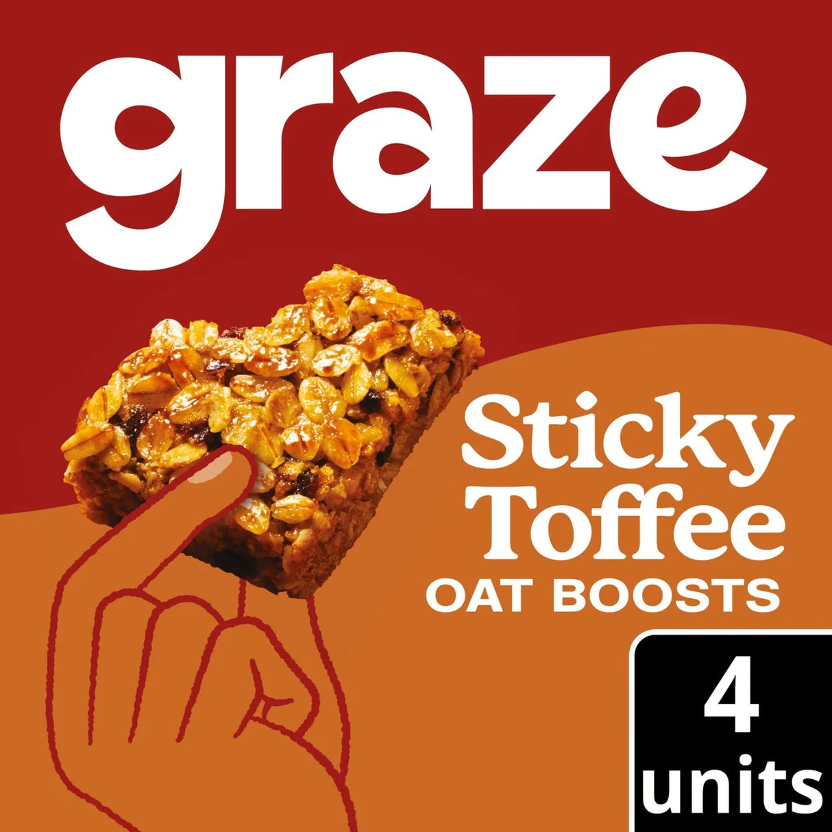 Graze Sticky Toffee Oat Boosts Flapjack Snack 4x30g