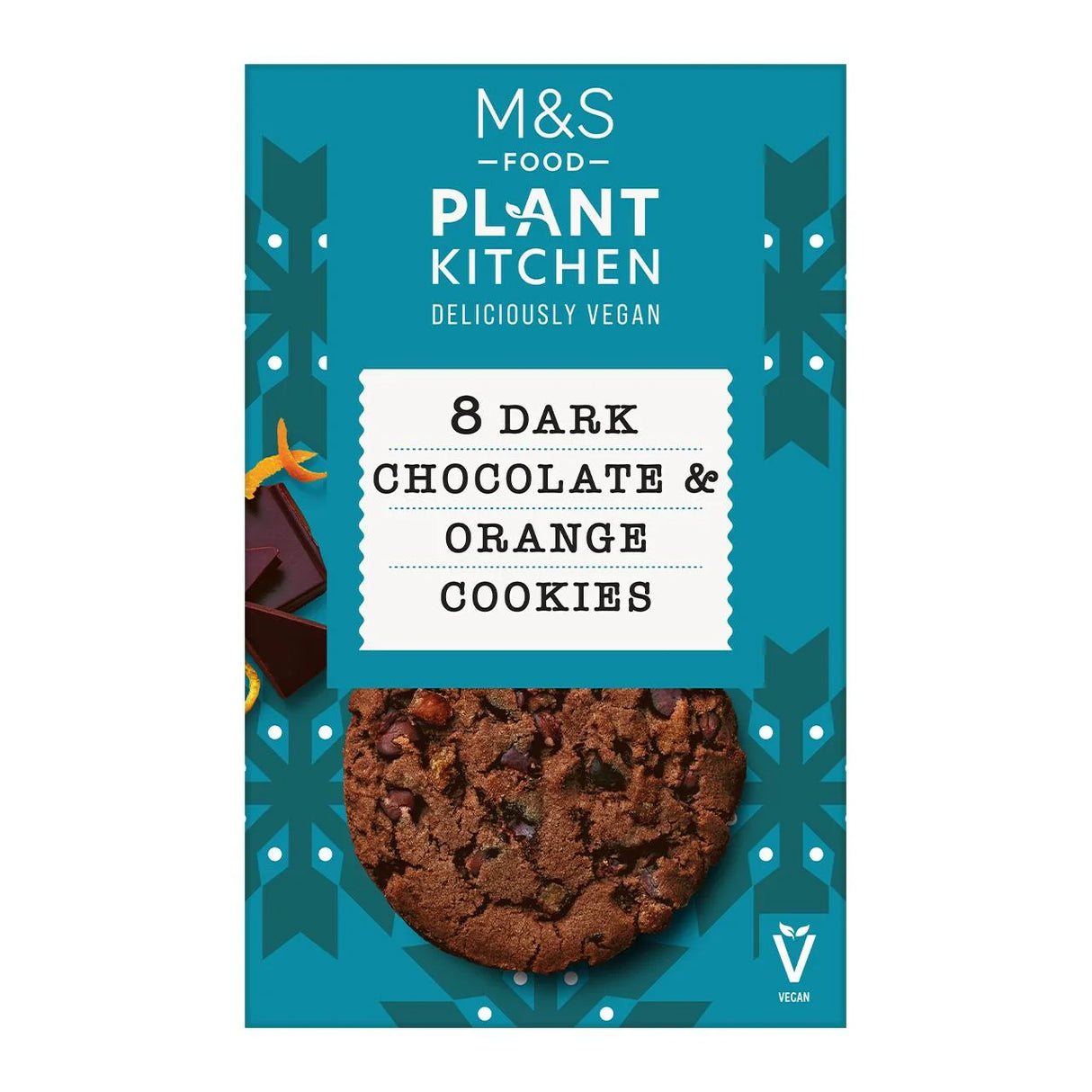 M&S Plant Kitchen 8 Dark Chocolate & Orange Cookies 200g