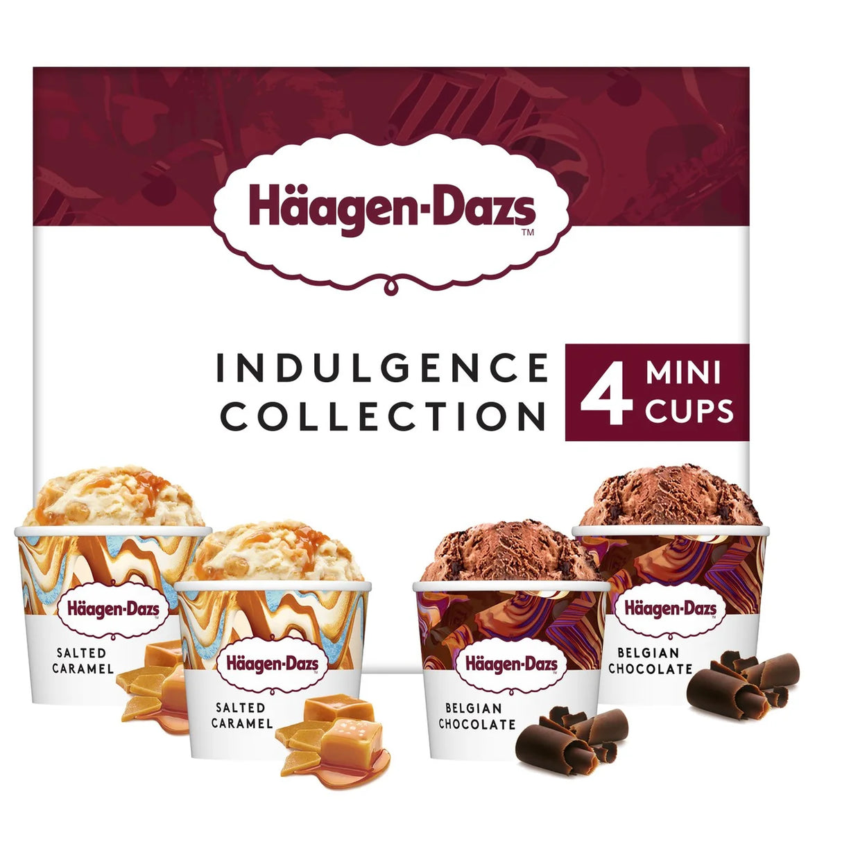 Haagen Dazs Indulgence Collection Mini Cups Ice Cream 4 x 95ml