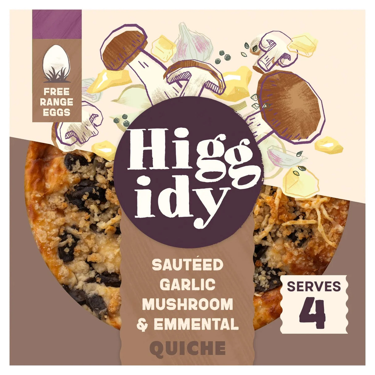 Higgidy Garlic Mushroom & Emmental Quiche 400g