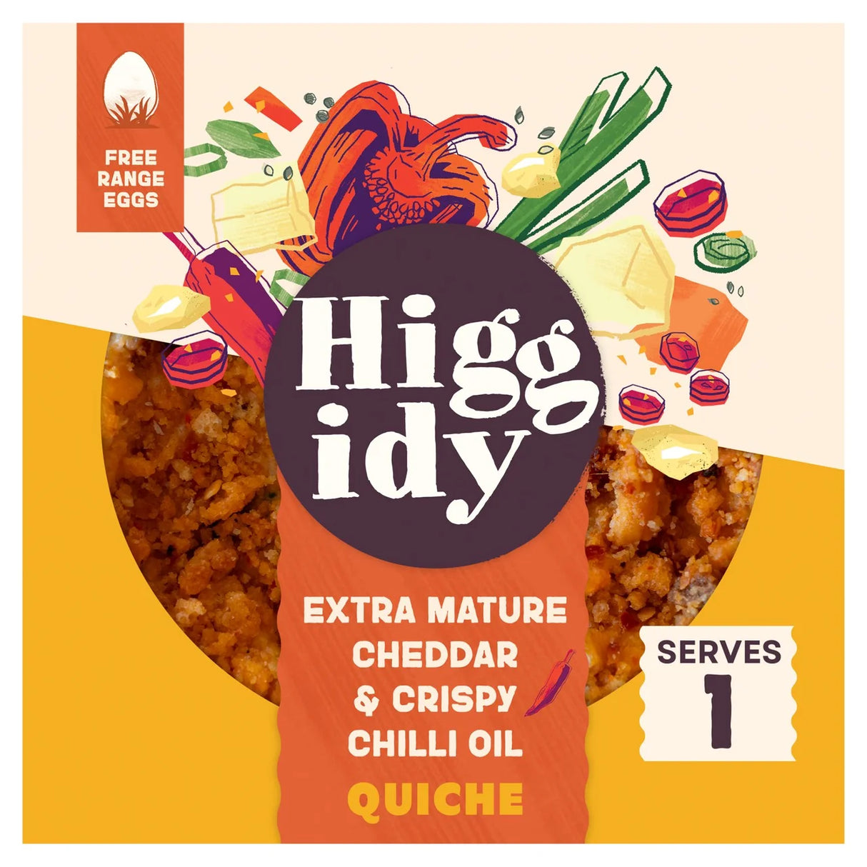 Higgidy Crispy Chilli Oil & Mature Cheddar Quiche 155g