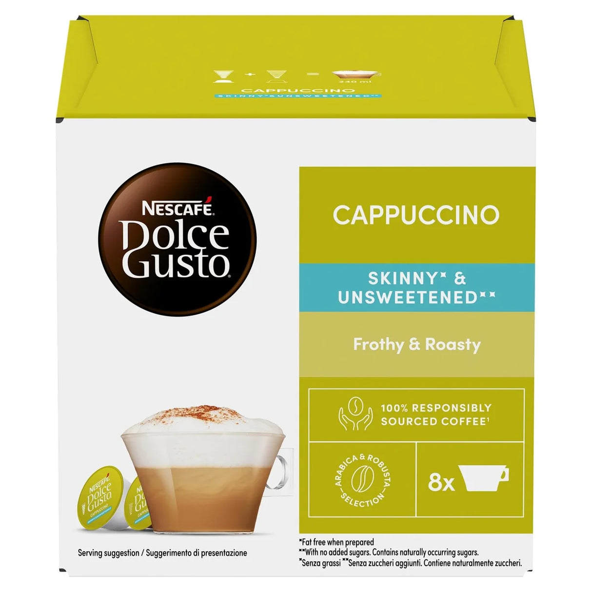 Nescafe Dolce Gusto Skinny Cappuccino Coffee Pods 8s 161.6g