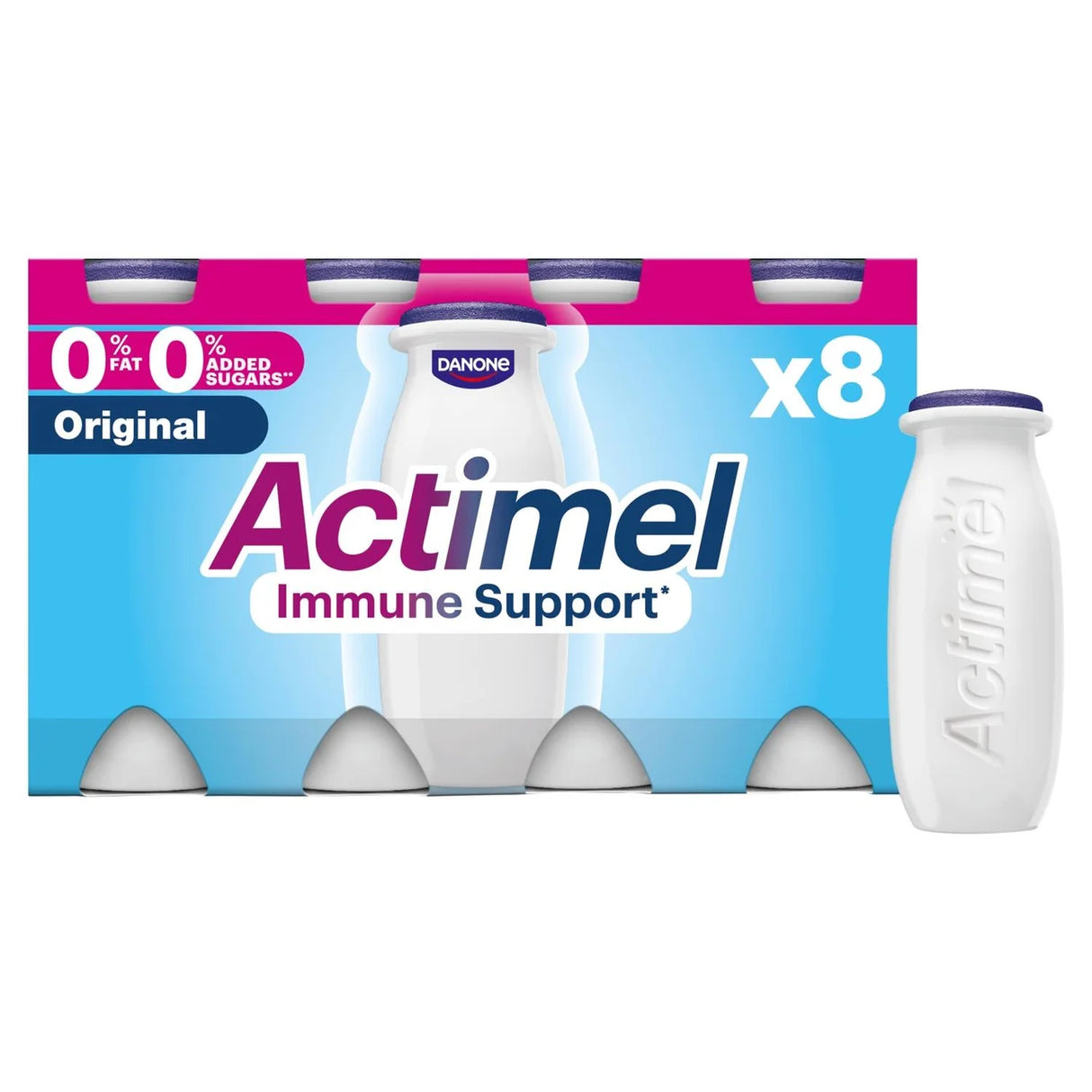 Actimel 0% Fat Original Yogurt Drinks 8 x 100g