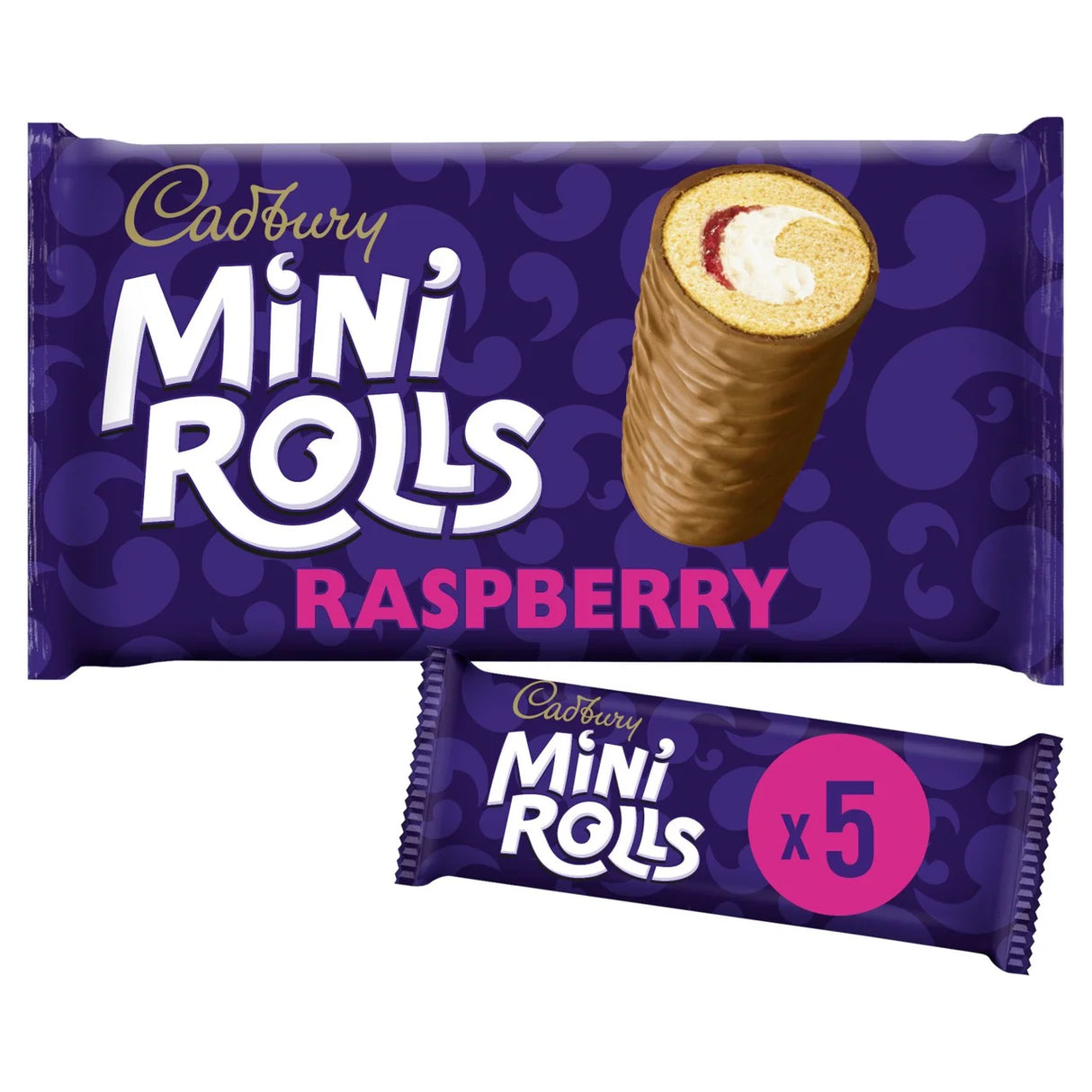 Cadbury Milk Chocolate Raspberry Mini Rolls Cakes 5 Pack 5 per pack