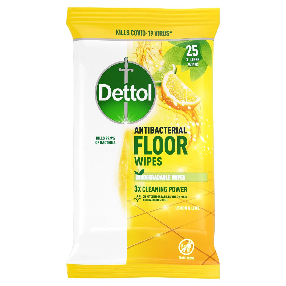 Dettol Floor Wipes Lemon & Lime 10 Extra Large Wipes