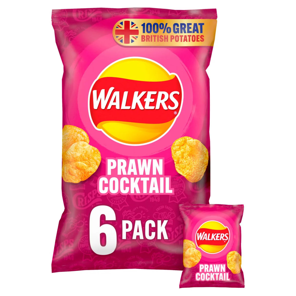Walkers Prawn Cocktail Multipack Crisps 6 x 25g