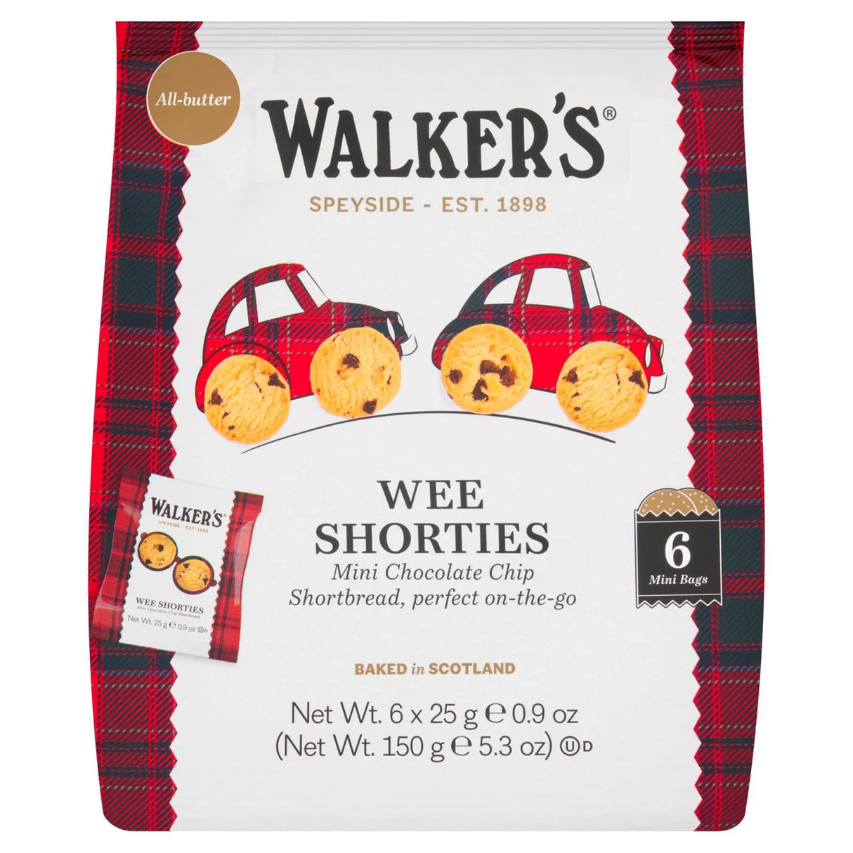 Walker's Shortbread Choc Chip Wee Shorties x6