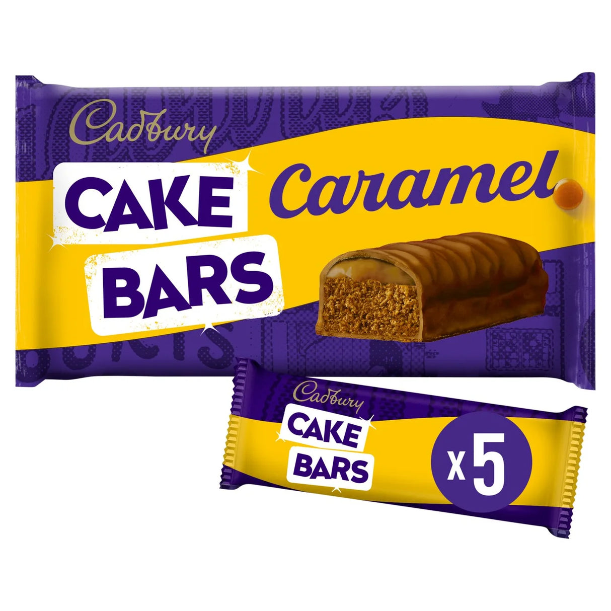 Cadbury Caramel Cake Bars Multipack Snack 5 per pack