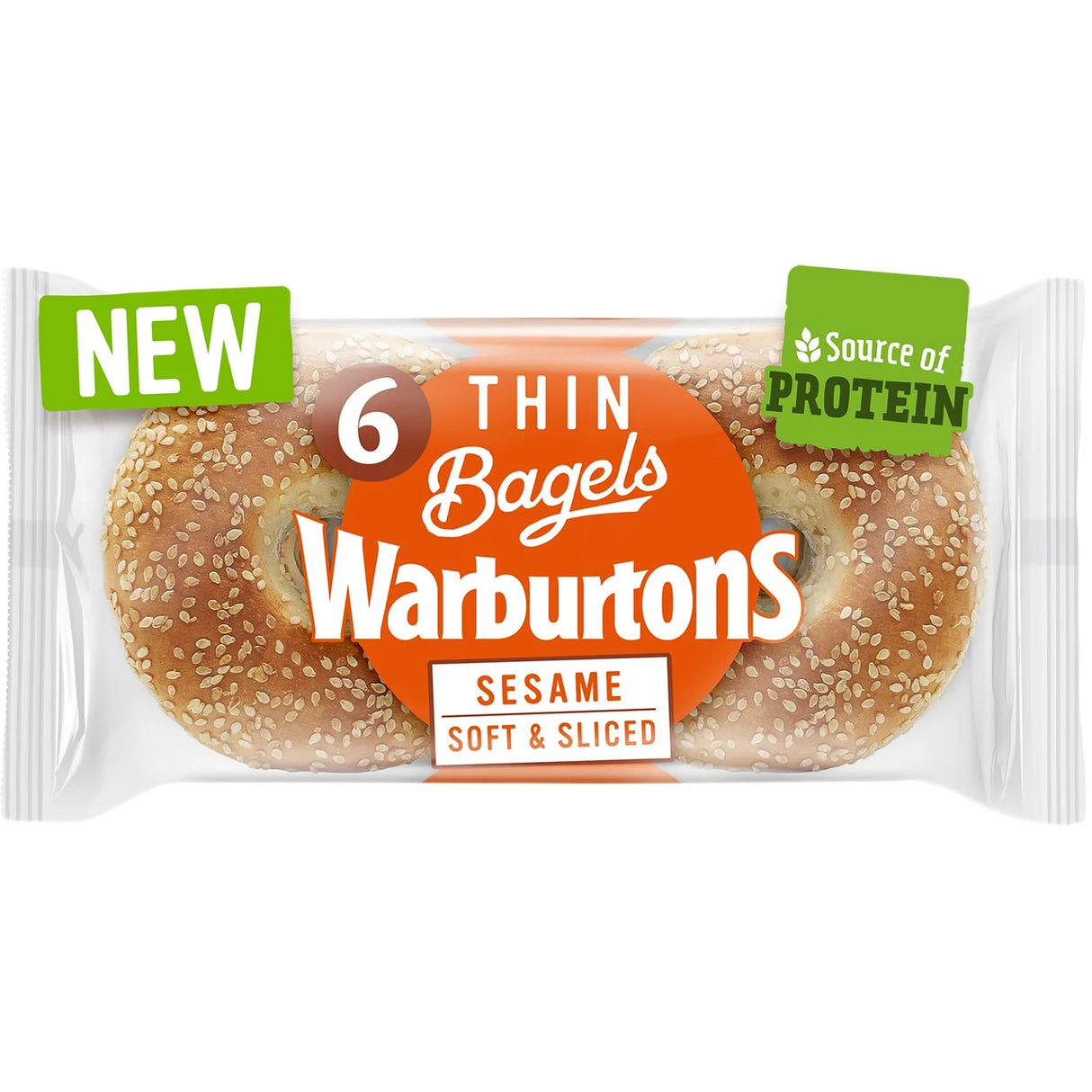Warburtons Sesame Thin Bagels 6PK