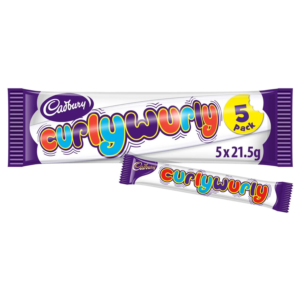 Cadbury Curly Wurly Chocolate Bar 5 Pack Multipack 5 x 21.5g