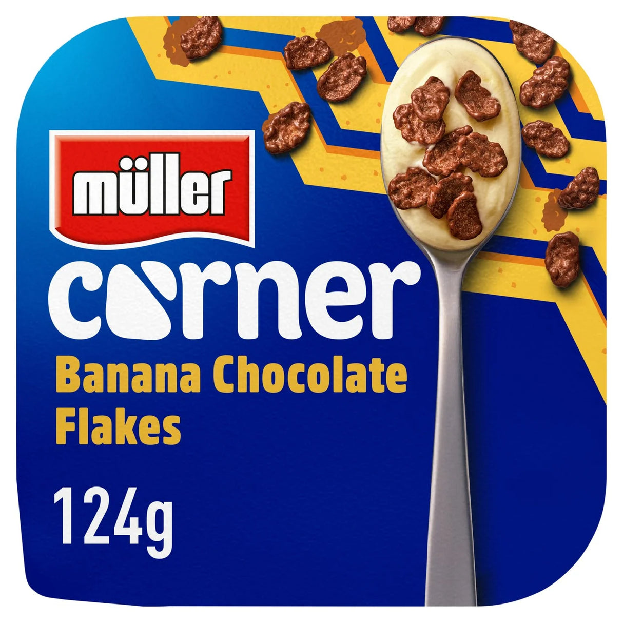 Muller Corner Banana Yogurt with Chocolate Flakes 124g