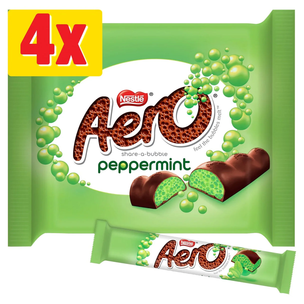 Aero Peppermint Mint Chocolate Multipack 4 Pack 4 x 27g