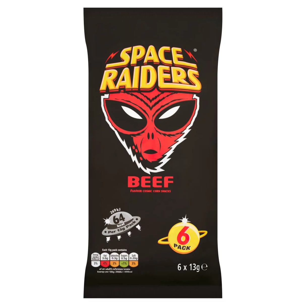 Space Raiders Beef Multipack Crisps 6 x 13g