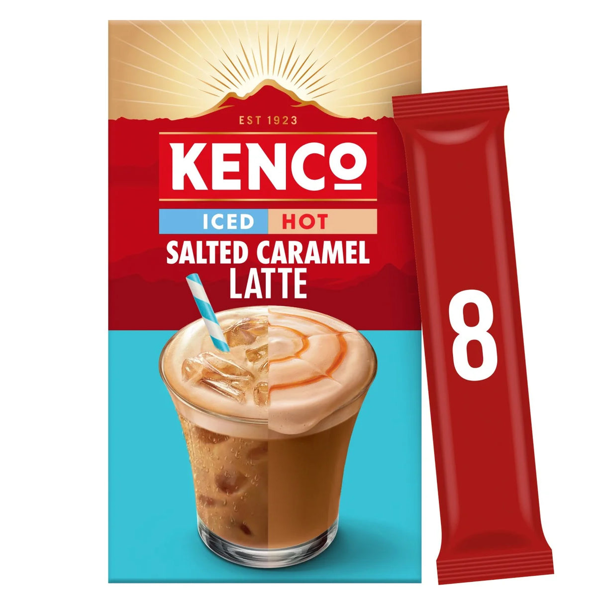 Kenco Salted Caramel Iced Hot Latte Instant Coffee 8 Sachets