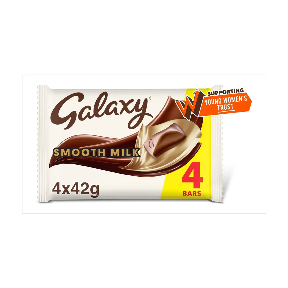 Galaxy Smooth Milk Chocolate Snack Bars Multipack Vegetarian 4 x 42g