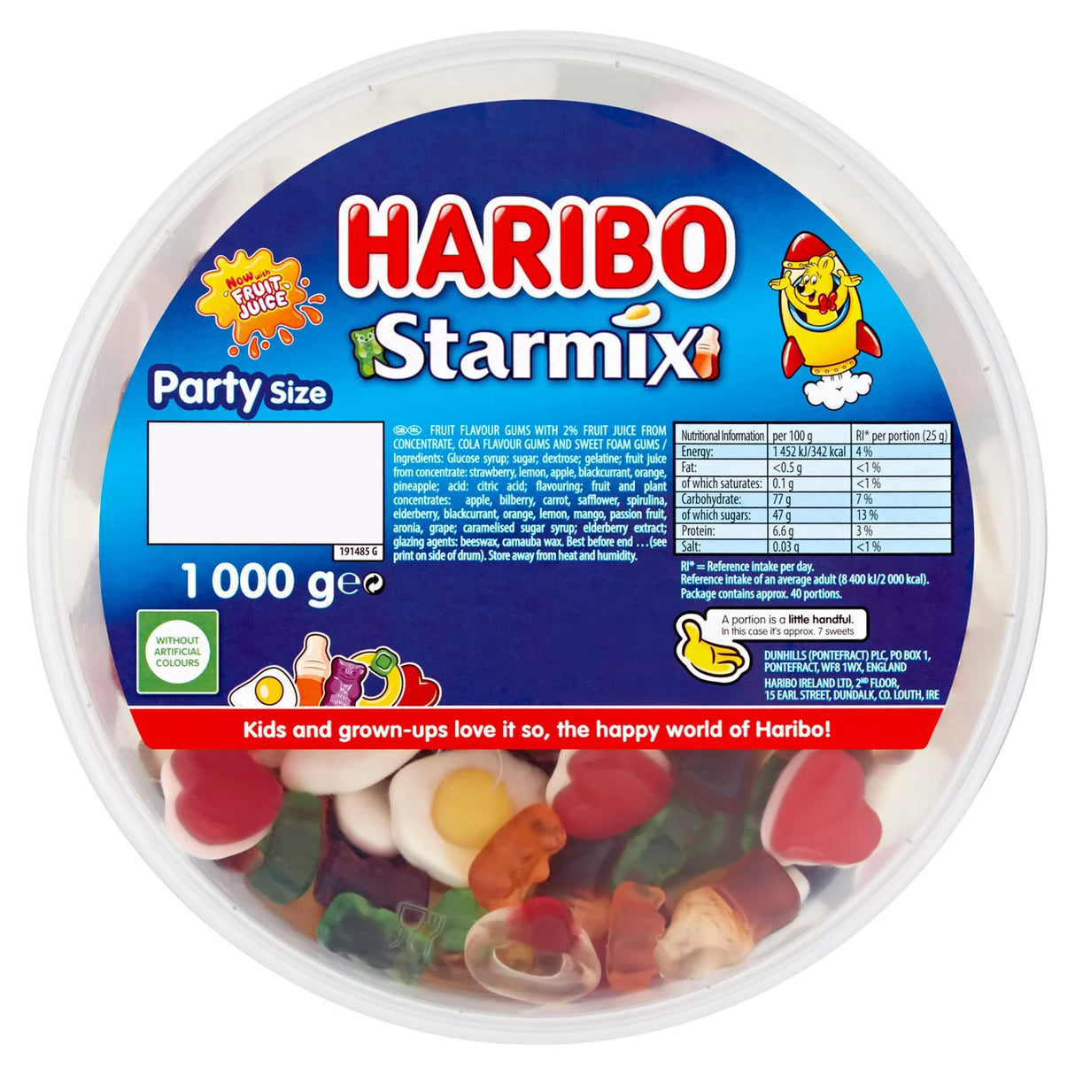 Haribo Starmix Sweets Tub 1Kg