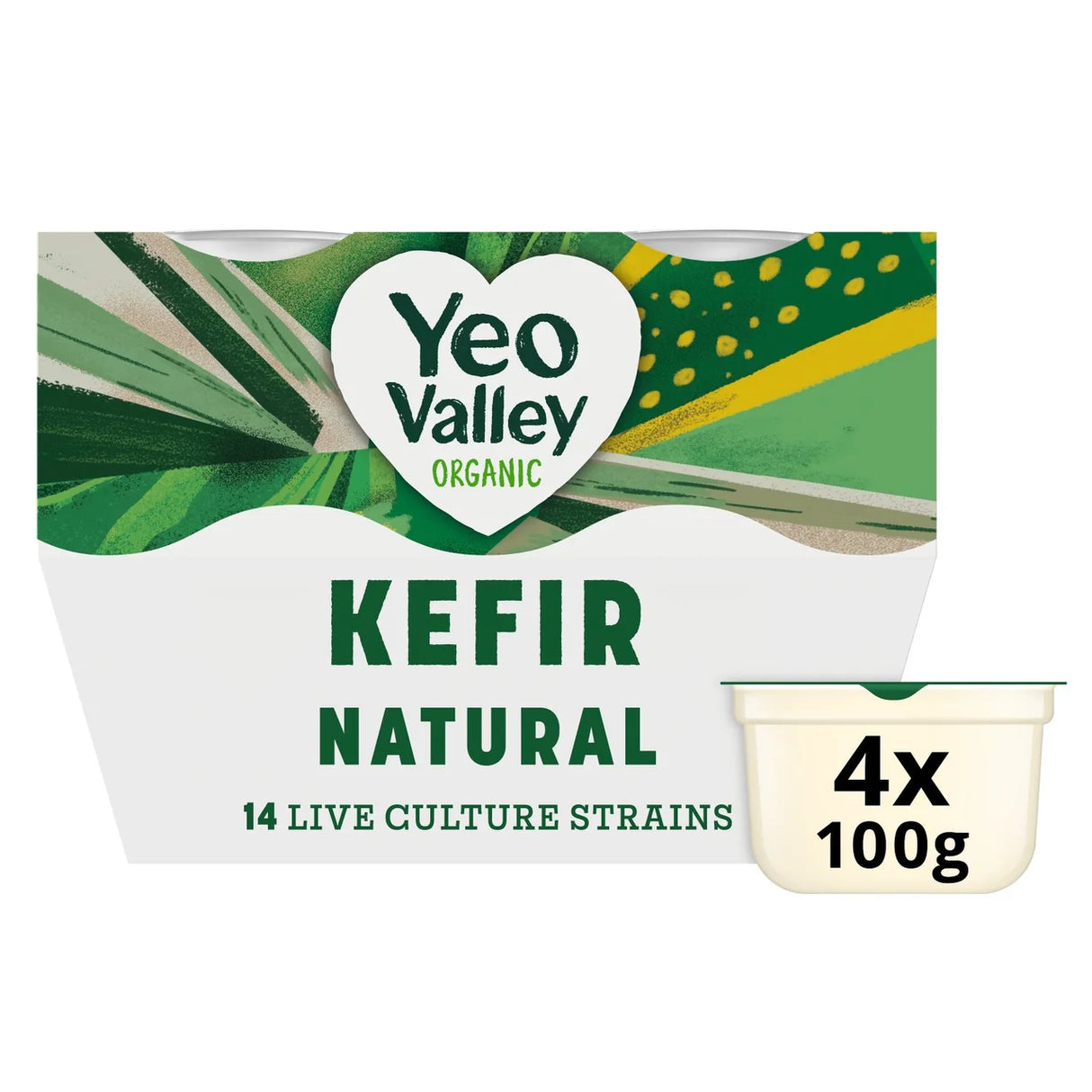 Yeo Valley Organic Kefir Natural 4 x 100g