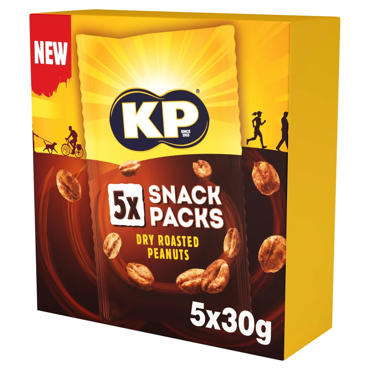 KP Dry Roasted Peanuts 5 x Snack Packs 150g