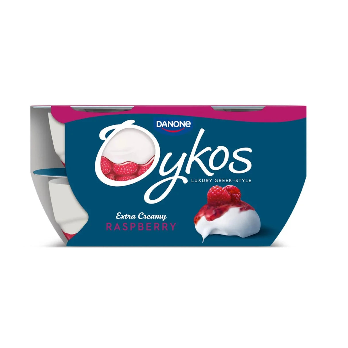 Oykos Raspberry Luxury Greek Style Yoghurt Dessert 4x110g