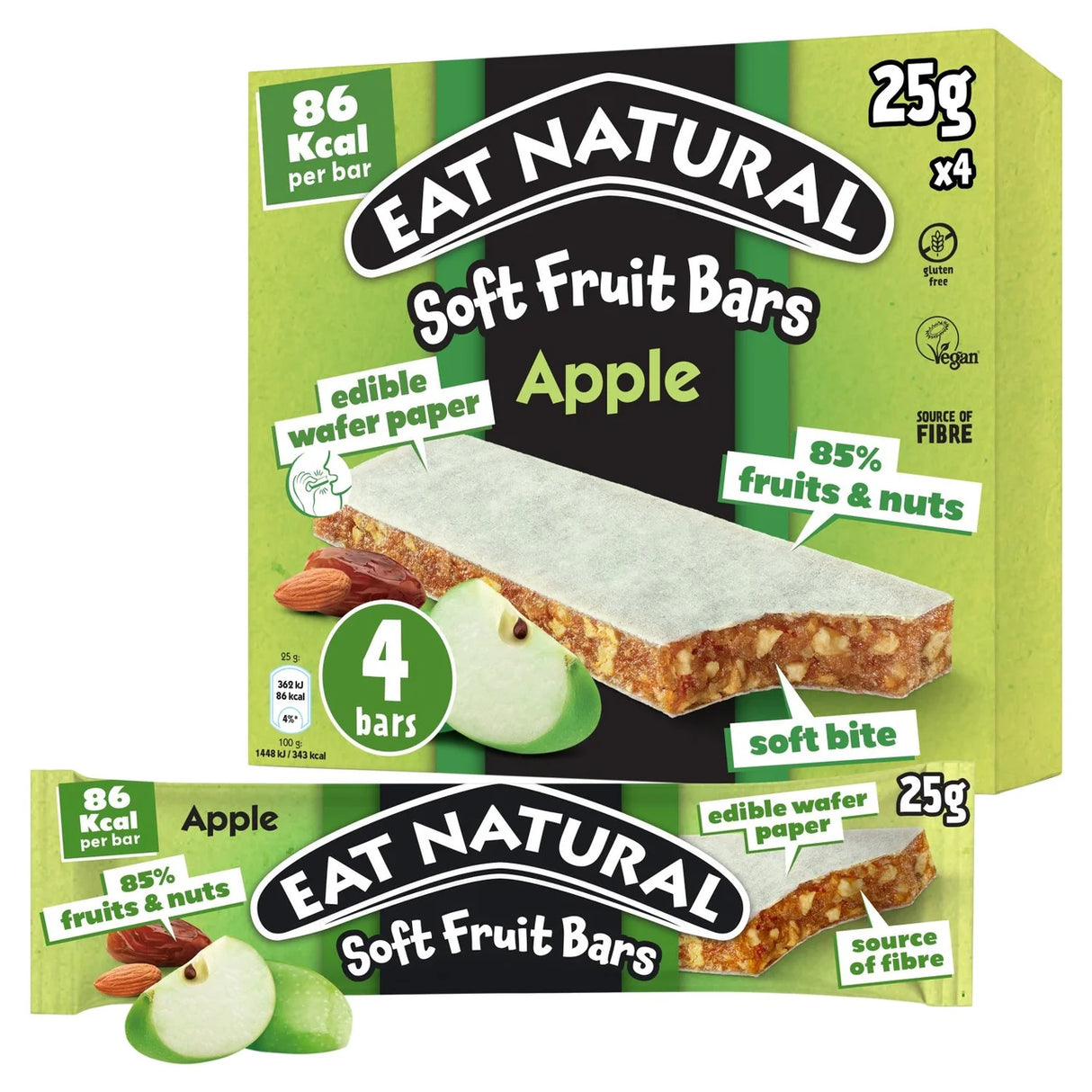 Eat Natural Apple Soft Fruit Bars 4 x 25g