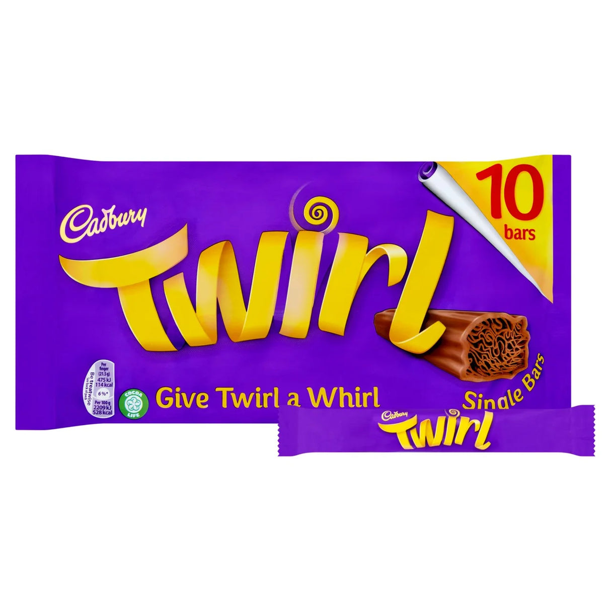 Cadbury Twirl Chocolate Bar 10 Pack Multipack 215g