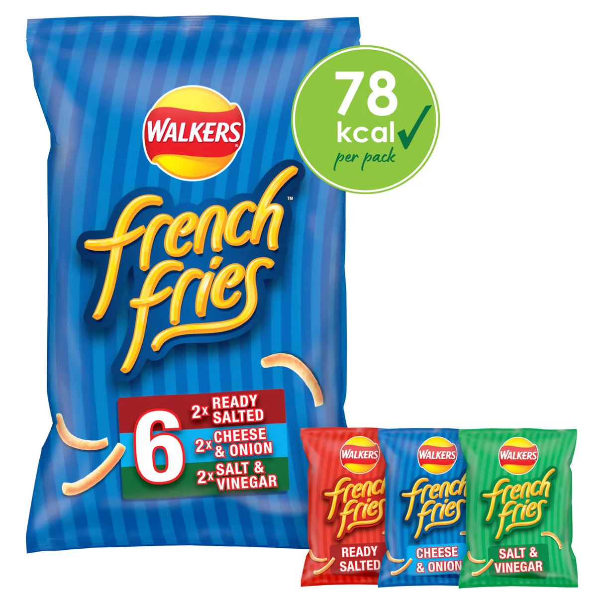Walkers French Fries Variety Multipack Snacks Crisps 6 x 18g
