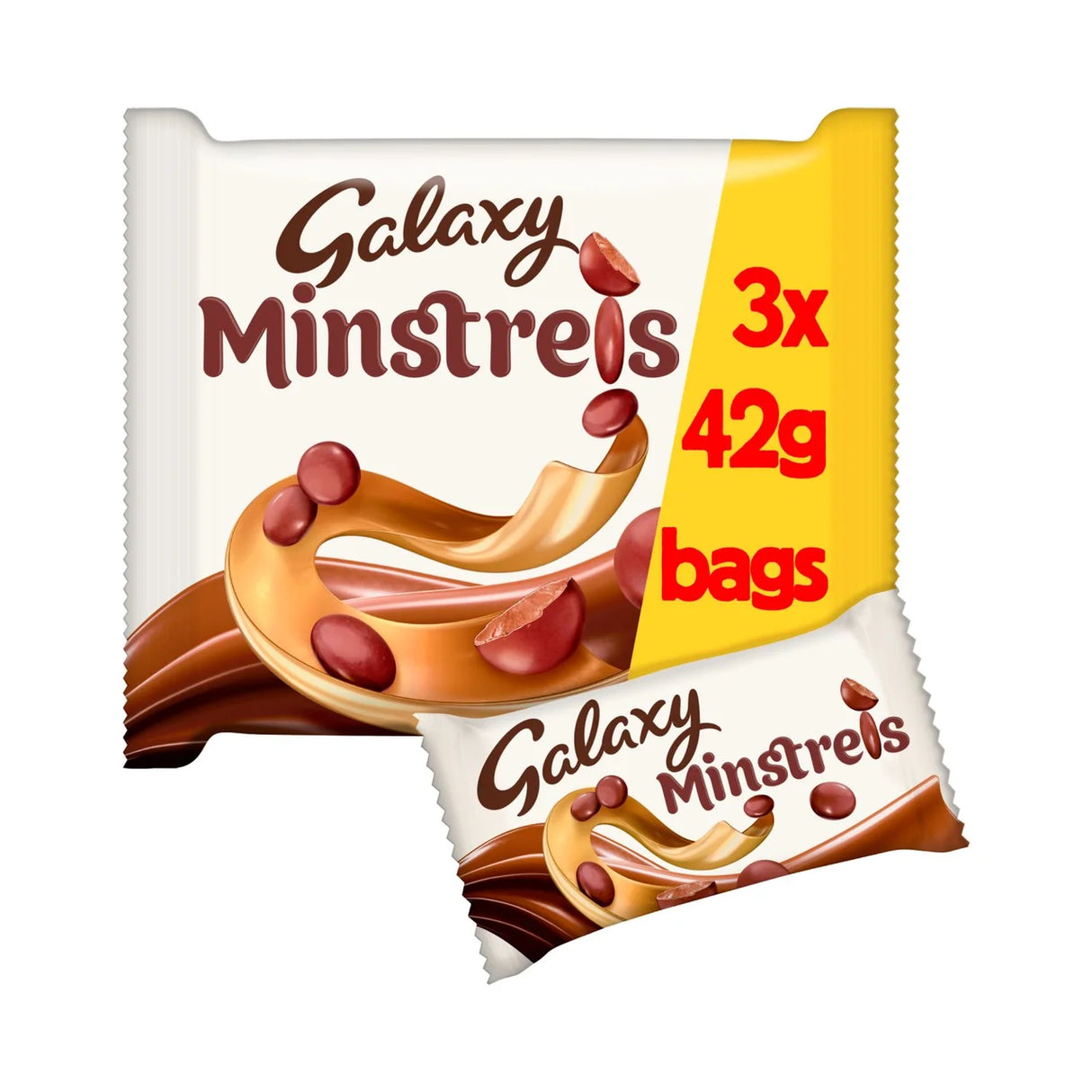 Galaxy Minstrels Milk Chocolate Buttons Bag Multipack 3 x 42g
