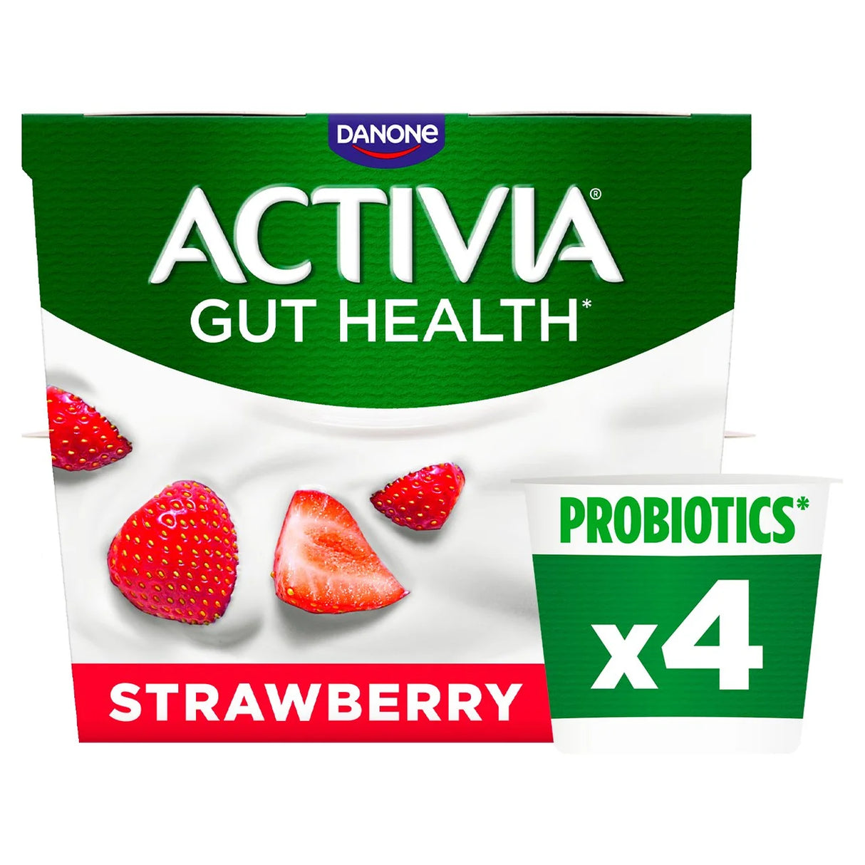Activia Gut Health Strawberry Yogurt 4 x 115g