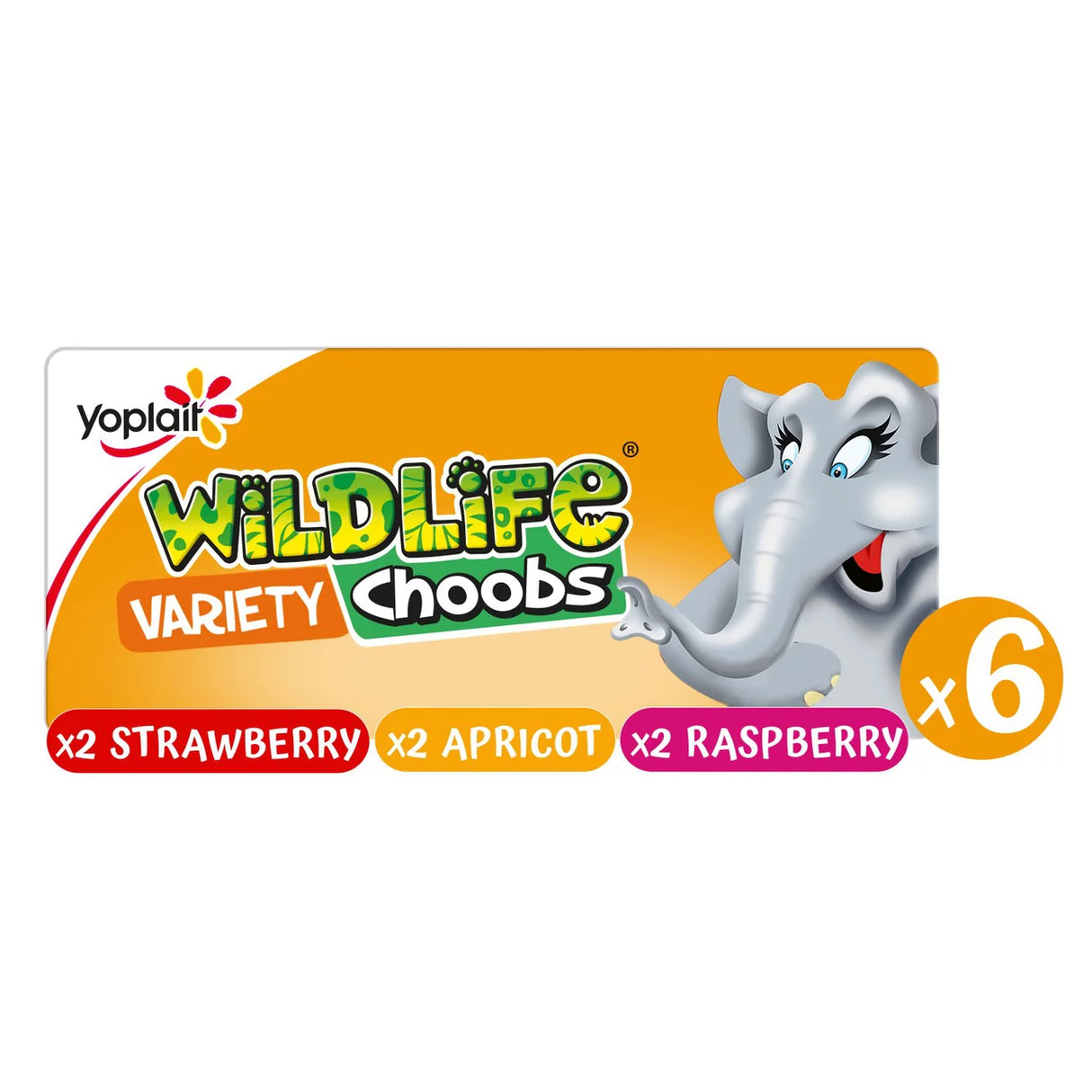 Wildlife Choobs Kids Strawberry, Raspberry & Apricot Yoghurt Tubes 6x37g 6 x 37g