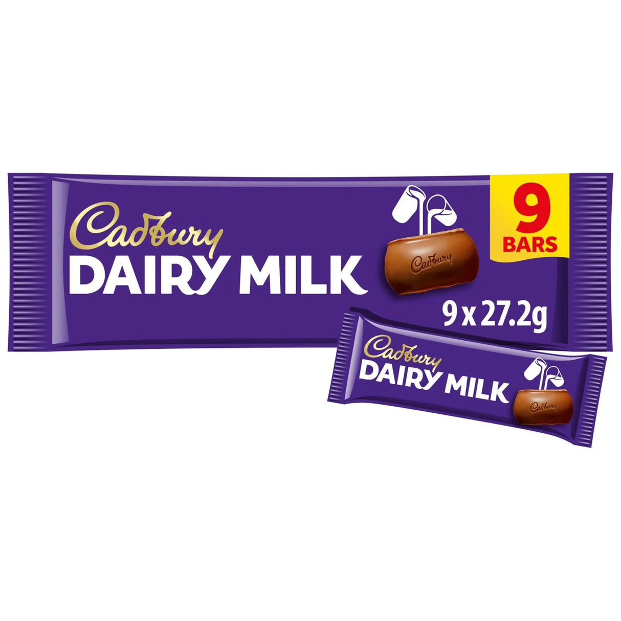 Cadbury Dairy Milk Chocolate Bar 9 Pack Multipack 9 x 27.2g