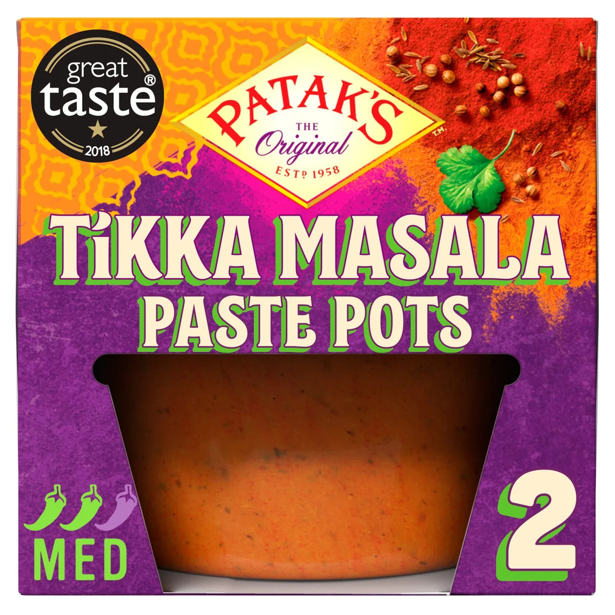 Patak's Tikka Masala Indian Medium Spice Paste Pots 2 x 70g