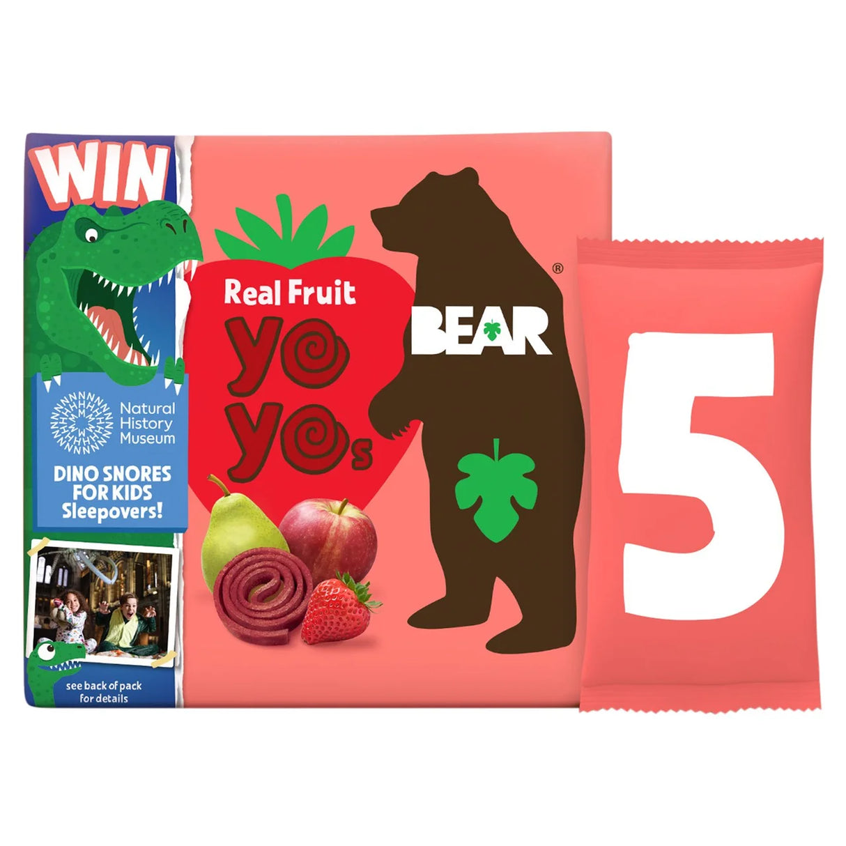 BEAR Yoyos Strawberry Multipack 5 Pack 5 x 20g