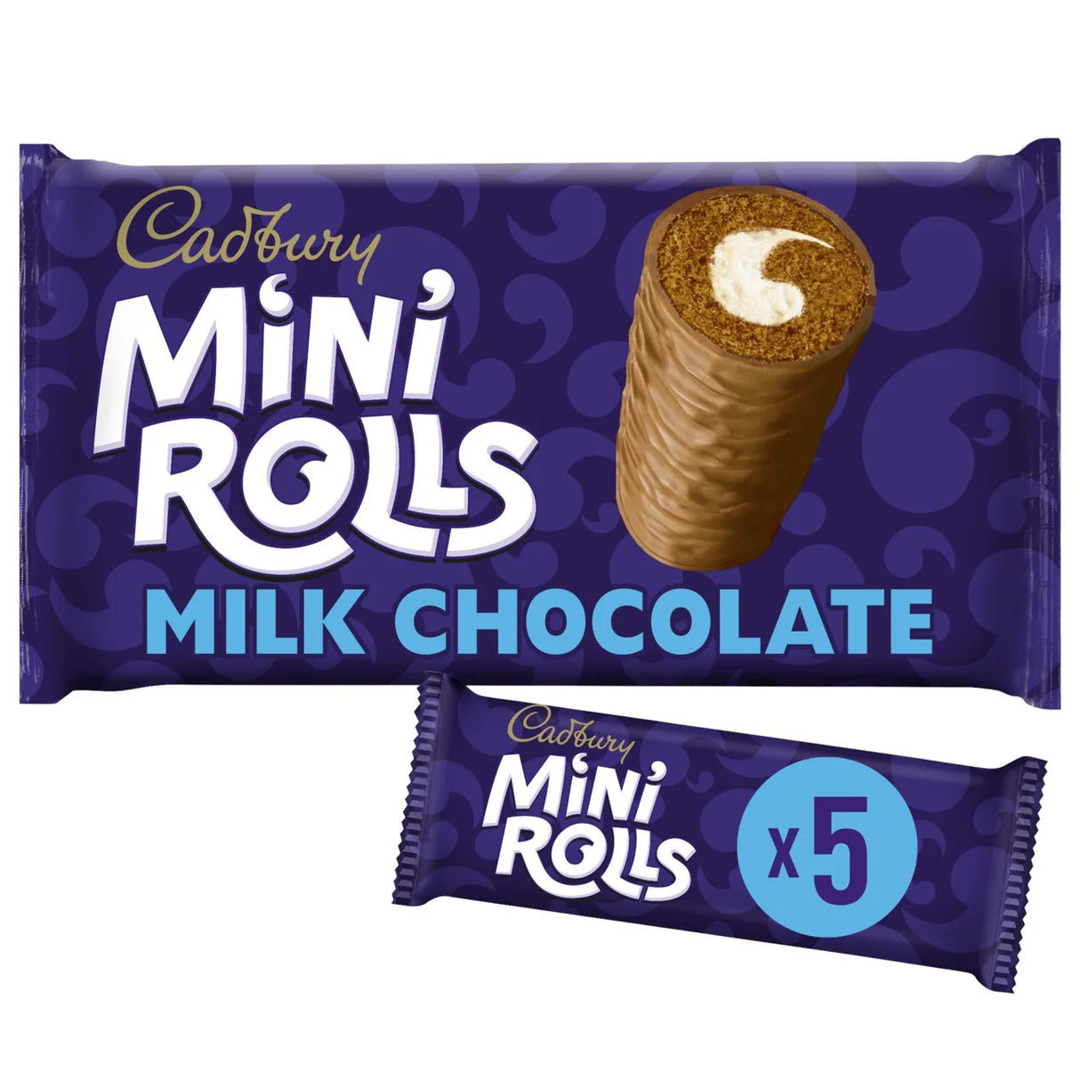 Cadbury Milk Chocolate Mini Rolls Cakes Multipack Snack 5pk 5 per pack