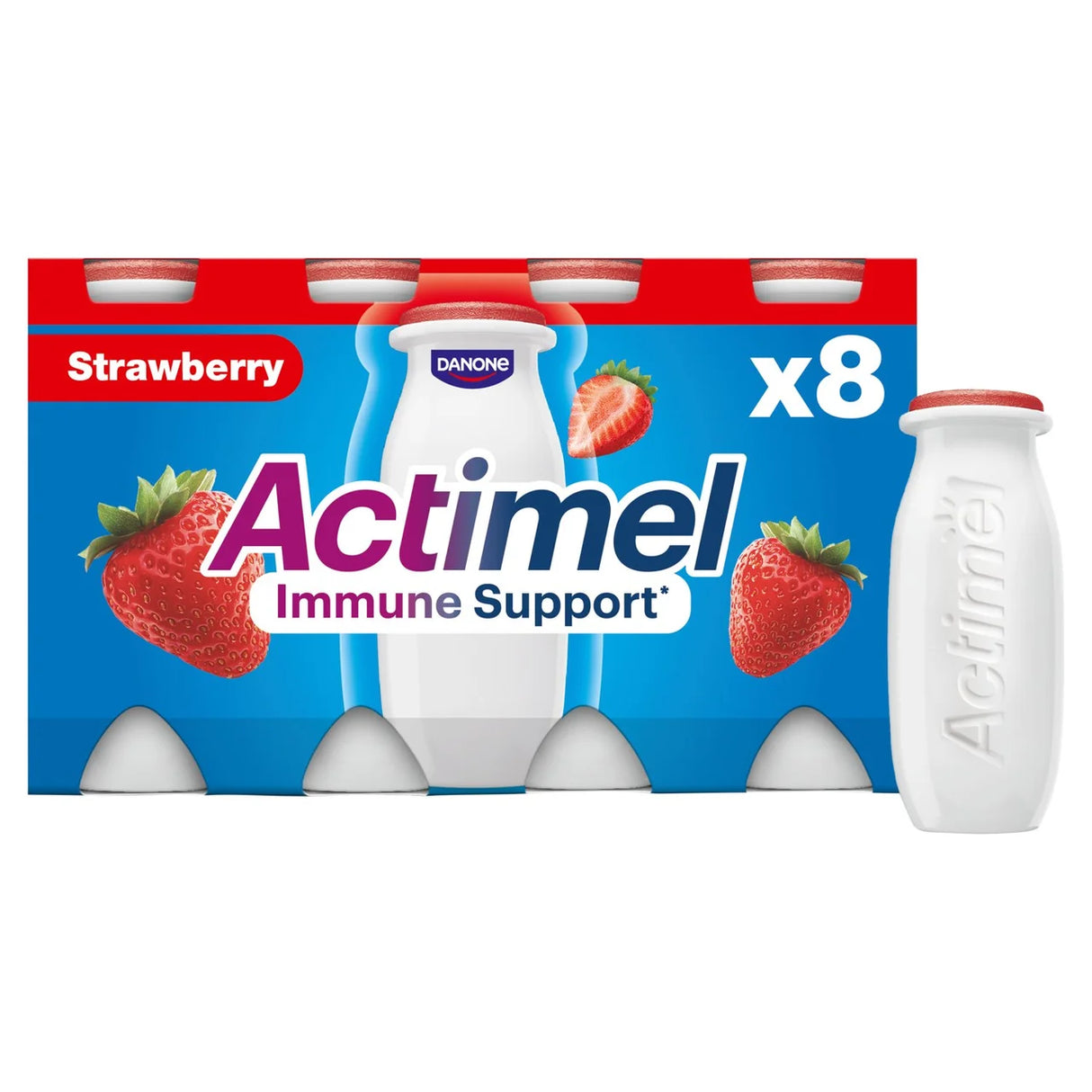 Actimel Strawberry Yogurt Drinks 8 x 100g