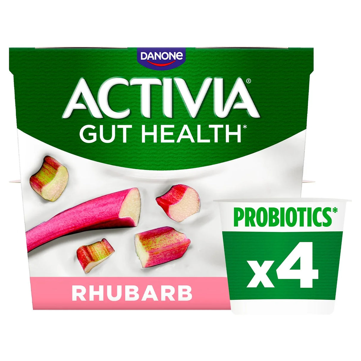 Activia Rhubarb Yogurt 4 x 115g