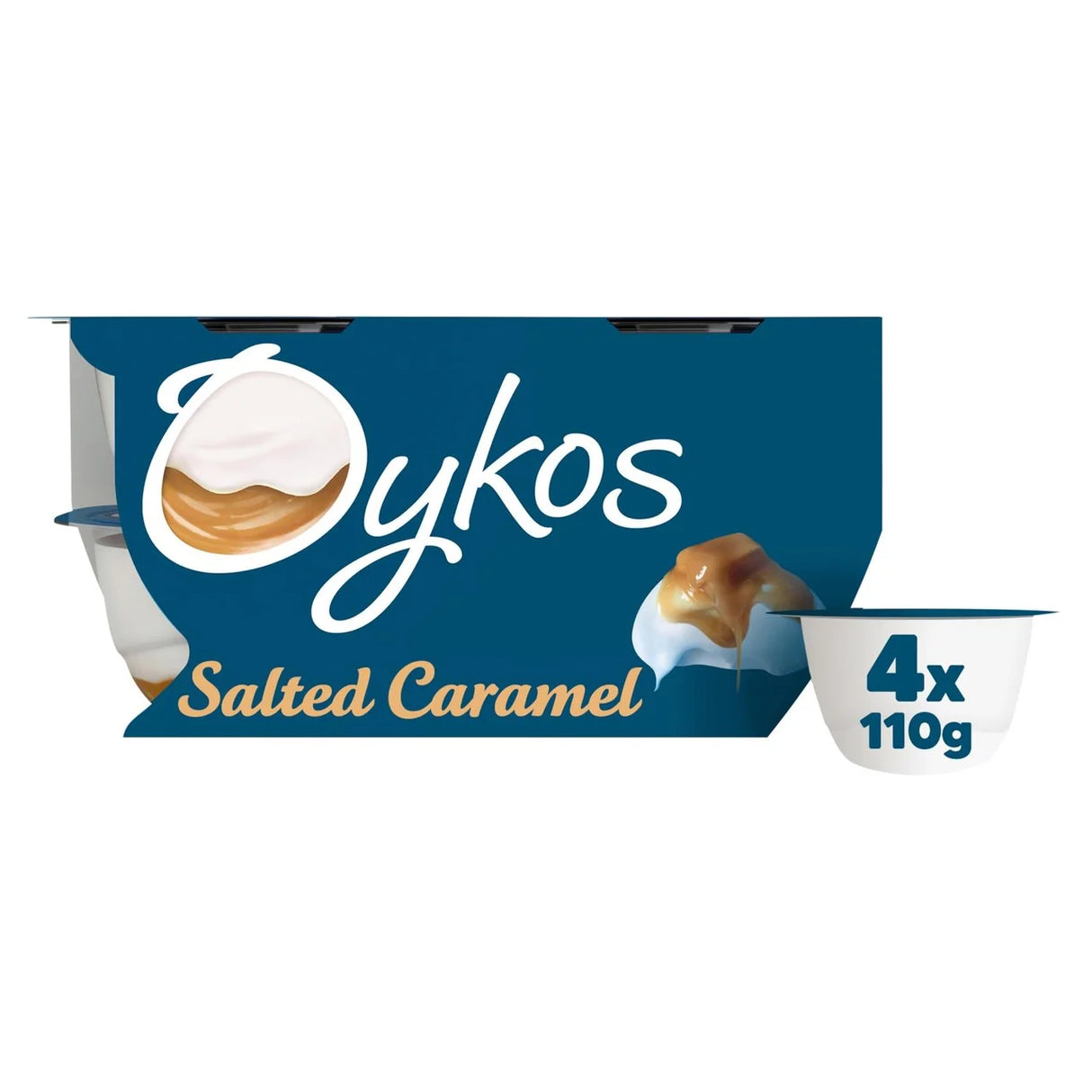 Oykos Salted Caramel Luxury Greek Style Yoghurt Dessert 4x110g 4 x 110g