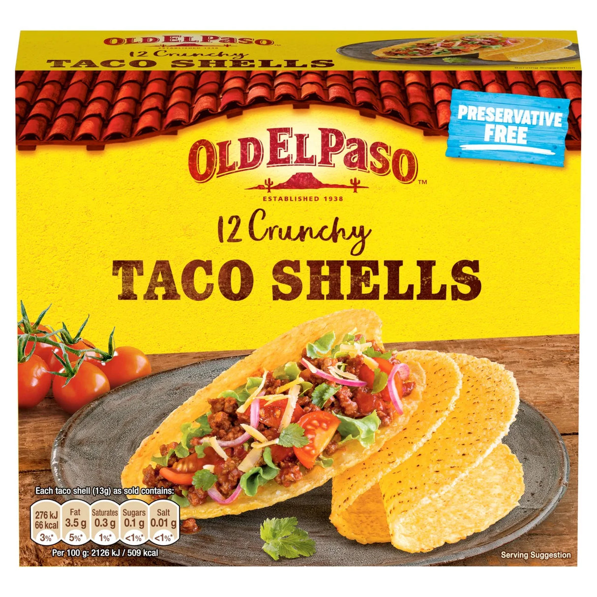 Old El Paso 12 Crunchy Taco Shells 156g