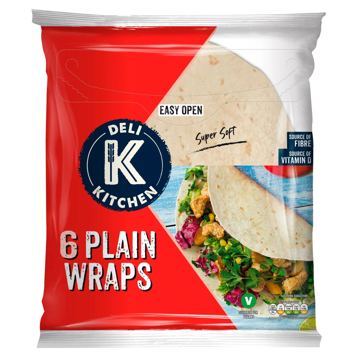 Deli Kitchen Plain Wraps 6 per pack