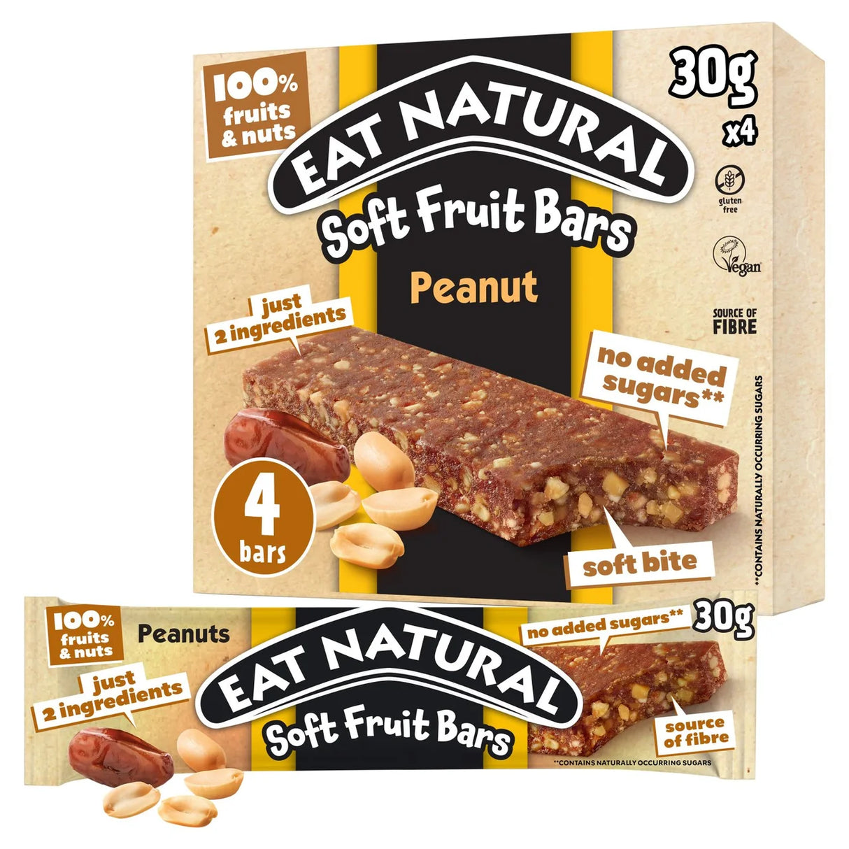 Eat Natural Peanut & Date Soft Fruit Bars 4 x 30g