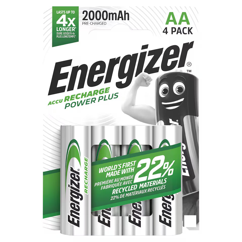 Energizer Power Plus AA 4 Pack Rechargeable Batteries