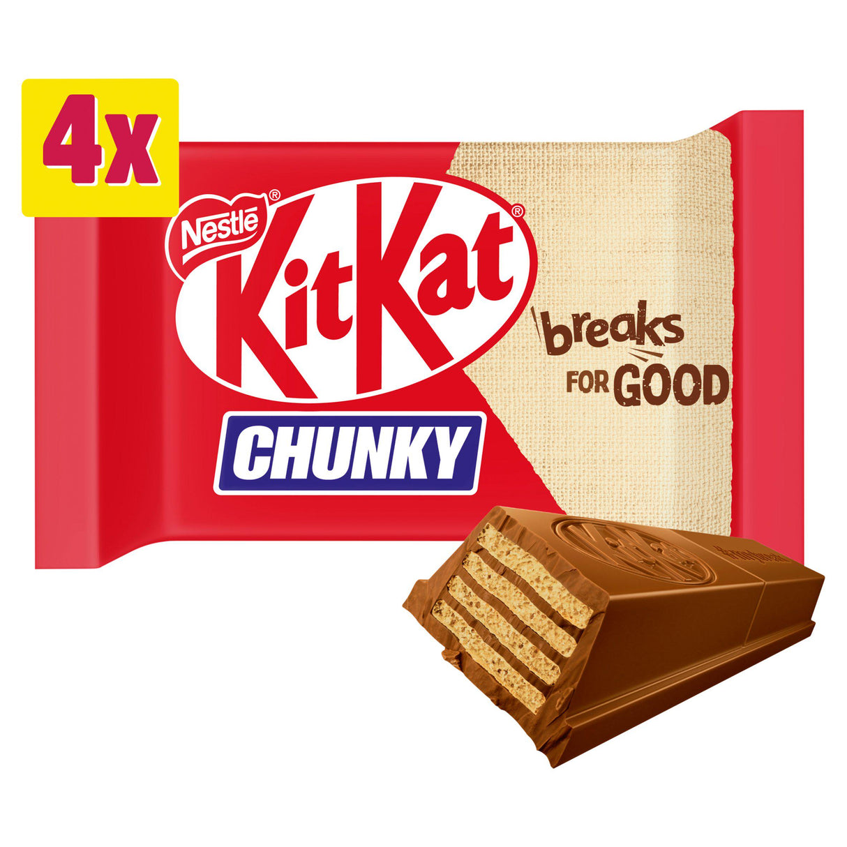 KitKat Chunky Milk Chocolate Bar Multipack x4 40g