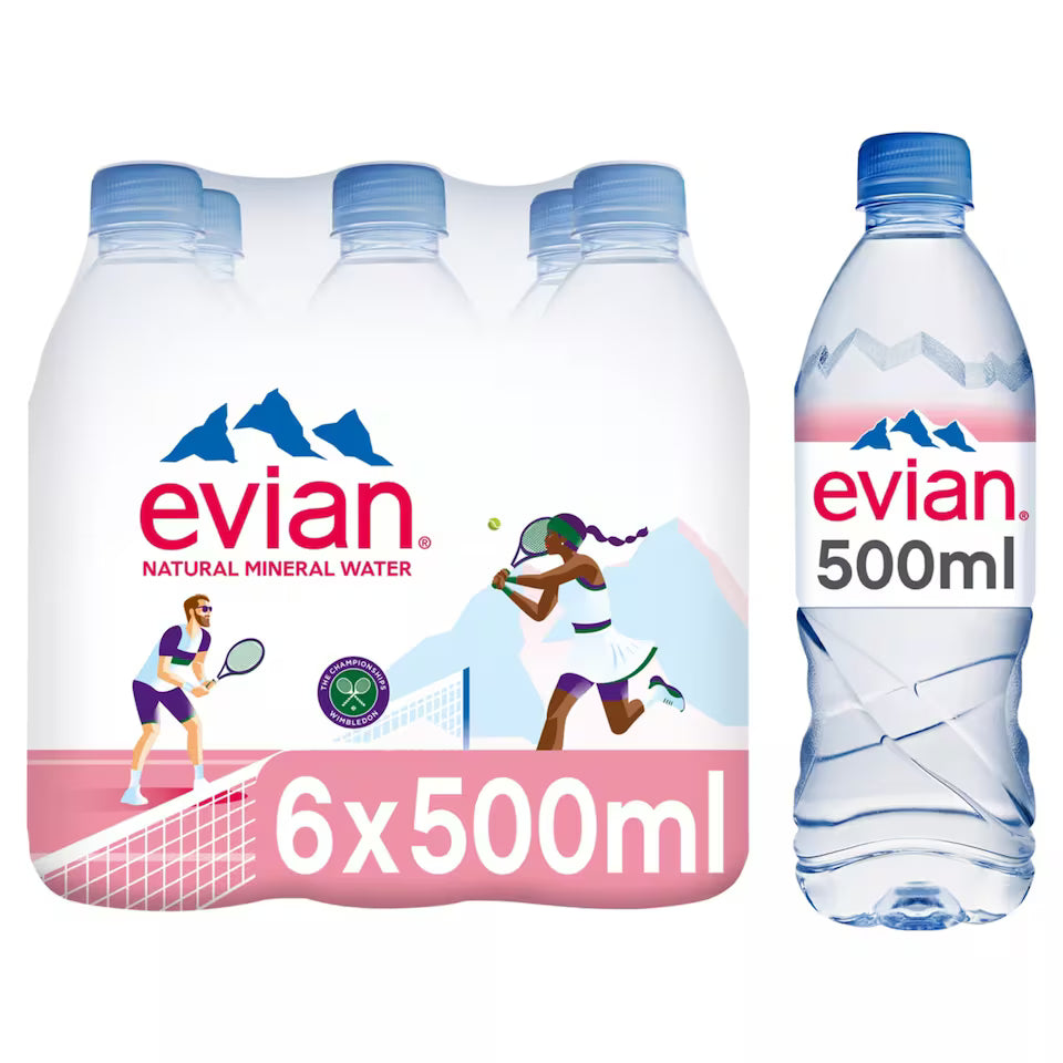 evian Natural Mineral Water 6 x 50cl