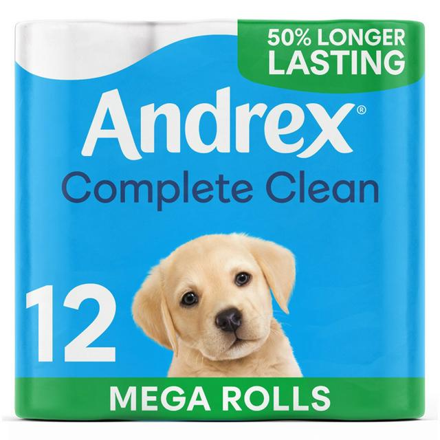 Andrex Complete Clean Mega Toilet Rolls x12