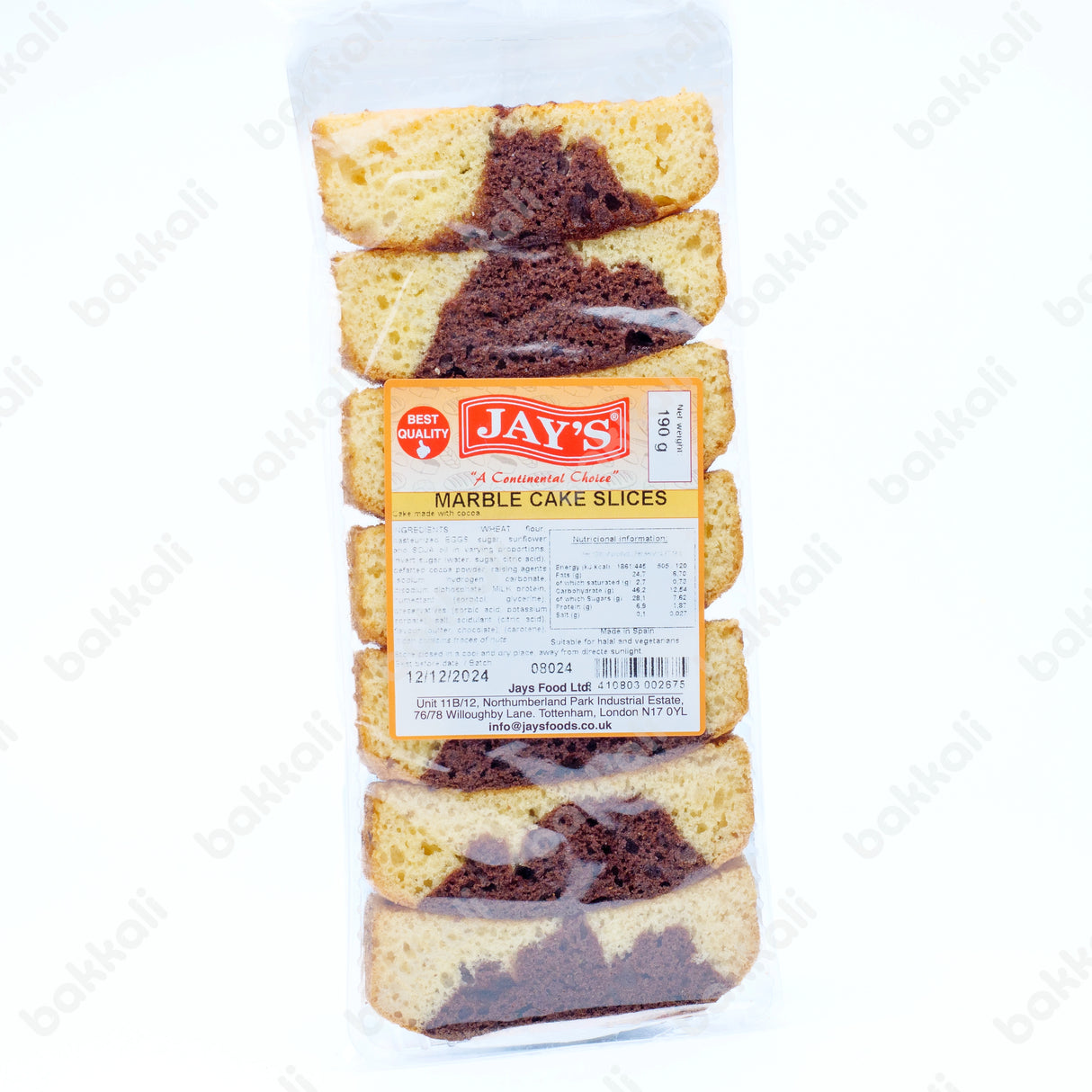 Jay's Marble Cake Slices 190g - Front